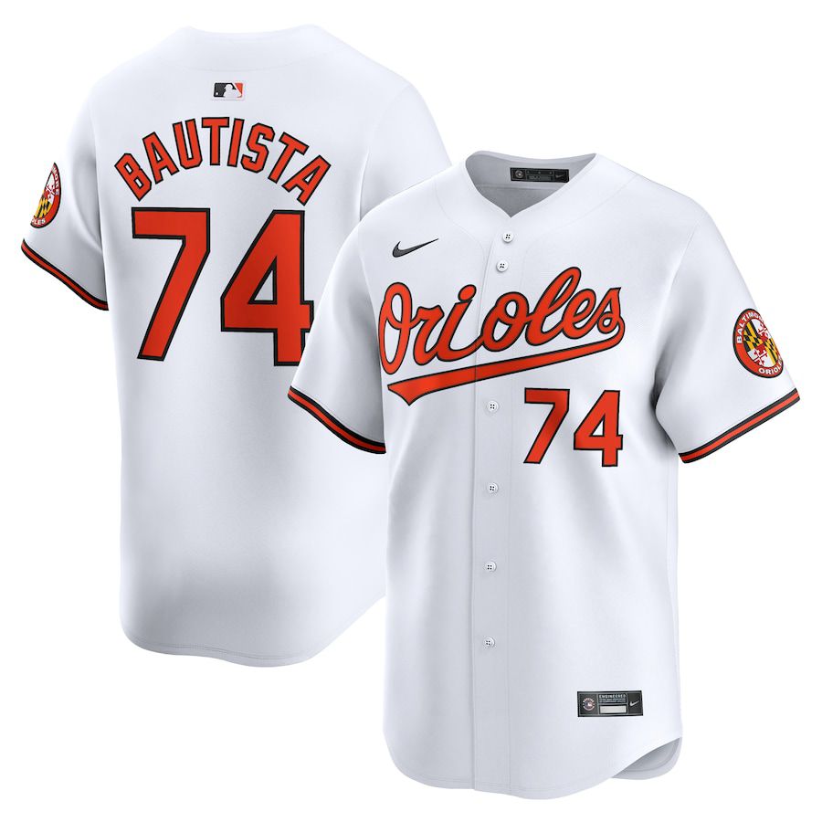 Men Baltimore Orioles 74 Felix Bautista Nike White Home Limited Player MLB Jersey